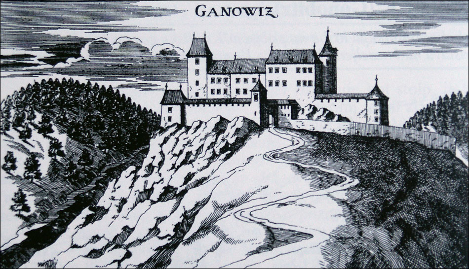 Castillo de Konjice, grabado de cobre desde alrededor de 1681 (de Georg Matthäus Vischer 1628-1696)